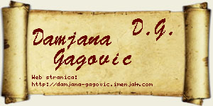 Damjana Gagović vizit kartica